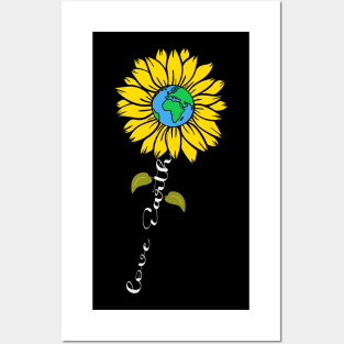 Sunflower Love Earth Day Retro Nature Environmentalist Gift Posters and Art